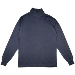 Ralph Lauren Mock Neck Shirt Womens‎ M Black Long Sleeve Cotton Pullover Vintage